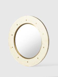 Espejo Rectangular con Incrustaciones Florales Elegantes Hecho a Mano, Espejo Redondo de Vanidad con Incrustaciones de Hueso de Diseño - Product Image 4