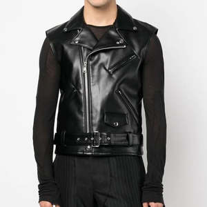 Chaqueta de cuero de cabra marrón personalizada a la moda, chaleco de cuero genuino para hombre de alta calidad para invierno, estilo urbano. - Product Image 1