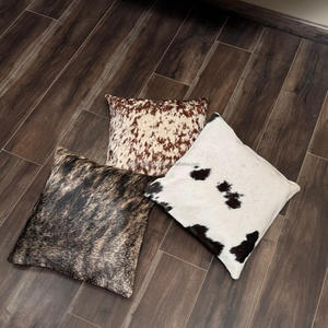 Vintage Fashion <b>Hair</b>-On Cowhide Leather Square Chair <b>Pad</b> Genuine Leather Home Decor Cushion <b>Pad</b> Seat Cushion Dining Stool Bench - Product Image 4