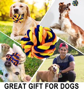 Jouets à mâcher en corde et balle pour chien en coton et caoutchouc, écologiques et durables, pour usage intérieur, amusants, interactifs, anti-ennui et pour la dentition - Vente en gros - Product Image 5