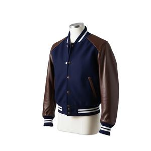 Veste universitaire classique bicolore la plus vendue avec manches en cuir PU fermeture à bouton pression laine mélangée corps vestes Letterman personnalisées - Product Image 5