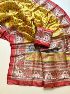 Sari de tejido Dola Jari puro de primera calidad con estampado digital Pashmina y blusa a juego - Product Image 2