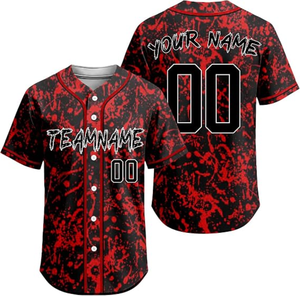 Uniformes de Béisbol Personalizados por Sublimación para Adultos, 100% Poliéster Transpirable, Manga Corta, Cuello Alto, Camisetas con Estampado Digital - Product Image 1
