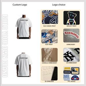 Men's <b>White</b> Oversized <b>T</b>-<b>Shirt</b> Short Sleeve O-Neck Casual Top with Chest Pocket <b>Plain</b> Blank Tee - Product Image 5