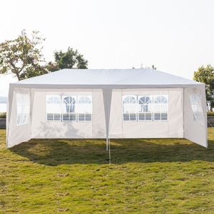 Outdoor Wedding Gazebo White 10FT X 20FT PVC <b>Canopy</b> <b>Tent</b> with 6 Removable Sidewalls Waterproof for Big Events and Parties - Product Image 5