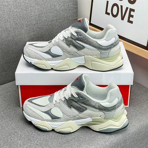 Baskets de créateur N9060 Gris Blanc Chaussures de course à lacets Respirantes Amorties Légères Tige en maille Baskets décontractées B1906 - Product Image 3