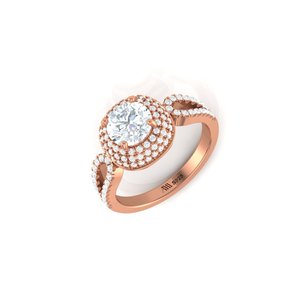 Bague tendance en argent sterling 925 avec zircon taille ovale, micro-pavé, plaqué or rose et rhodium, unisexe, bijou de fiançailles, cadeau - Product Image 4