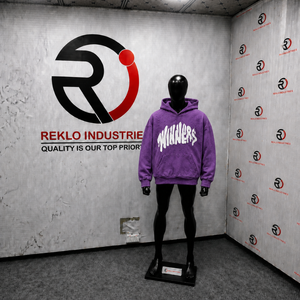 Sudadera con Capucha Morada Winners para Hombre, Estilo Urbano Oversize, Algodón French Terry, Logotipo Estampado en Relieve Frontal, Ajuste Regular, Casual de Otoño - Product Image 3