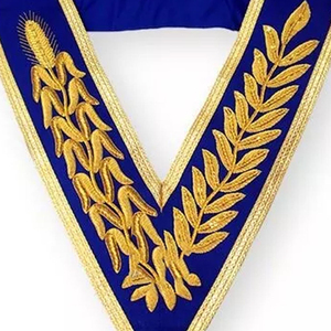 Collier de régalia maçonnique de haute qualité, collier d'officier maçonnique de haute qualité, broderie faite à la main, collier de régalia de la franc-maçonnerie - Product Image 6