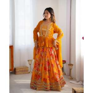 Lehenga Choli de Fiesta para Mujer de Diseñador con Hermoso Estampado Digital - Product Image 4