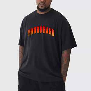 OEM/ODM Oversized Men's T-shirts Custom Digital Printing Logo Hip Hop Luxury 180gsm Heavyweight 100% Cotton - Product Image 4