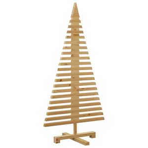 Árbol de Navidad de Madera de Pino Sólido de 47.24 Pulgadas en Color Marrón con Base, Árboles de Navidad Sólidos - Product Image 5