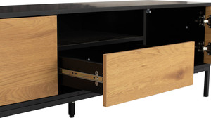 ตู้วางทีวีไม้สไตล์โมเดิร์นพรีเมียมพร้อมโครงเมลามีนและขาโลหะแข็งแรงสำหรับโฮมเธียเตอร์และที่อยู่อาศัย - Product Image 3
