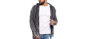 Sudadera con Capucha de Alta Calidad para Hombre, Lavada al Ácido, Desgastada, Transpirable, Ecológica, 100% Algodón, con Cierre de Cremallera, Diseño de Bloques de Color en Contraste - Product Image 6