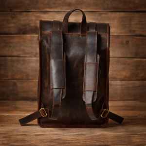 Mochila Enrollable de Cuero Genuino Vintage, Mochila de Viaje de Piel de Vaca, Gran Capacidad, Mochila Escolar Retro para Hombre LTBP-0047 - Product Image 3