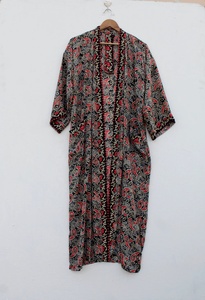 ชุดคลุมกิโมโนยาวสไตล์สตรีทสำหรับฤดูร้อน ผ้าชีฟองไหมแท้ 100% รุ่นใหม่ล่าสุด - Product Image 4