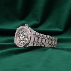 Reloj de Lujo para Mujer con Diamantes, Caja Redonda de Acero Inoxidable, Movimiento de Cuarzo Analógico, Cristal, Cierre Desplegable, 41 mm - Product Image 2