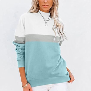 Hot Selling Women Winter Fleece Sweatshirt 100% Cotton Full Sleeves Comfortable Custom Logo Printing Mock Neck Turtle Neck - Product Image 5