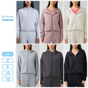 Sudadera con capucha y cremallera para mujer, capa de aire, 300 GSM, suave, manga larga, ropa deportiva, informal, cálida, para exteriores - Product Image 2