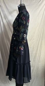 Women Fancy Casual <b>Summer</b> <b>Dress</b> Hand Embroidery Polyester Full Sleeve Midi Knee Length Evening Party Wear <b>Dresses</b> for Women - Product Image 3