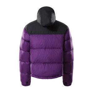 Chaqueta Acolchada Unisex con Bloques de Color, Capucha, Cuello Alto, Cierre de Cremallera, Impermeable, Ropa Casual de Invierno, Relleno Grueso de Poliéster - Product Image 3
