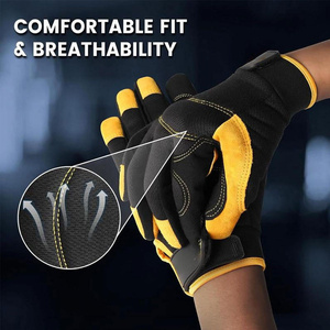 Factory Brand Ready to Ship Synthetic Leather Amara Construction Mechanic Safety <b>Touch</b> Screen Tactical Training Work <b>Gloves</b> - Product Image 2