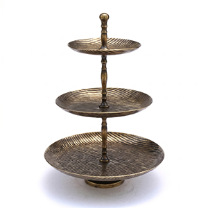 Two <b>Tier</b> Bronze <b>Cake</b> Stand Multi Layer Metal Dessert Display Reusable Hand Wash Only Cupcake Holder Serving Tray For Parties - Product Image 2
