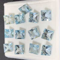 Topaze bleue naturelle de haute qualité, taille carrée, facettée, 4x4mm, certifiée IGI