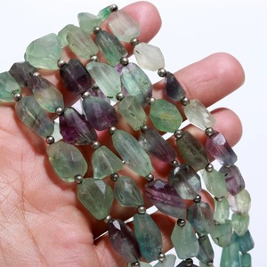 Perles de fluorite naturelle multicolores facettées, perles de pierres précieuses de fluorite de couleurs mélangées pour la fabrication de bijoux, vente en gros, usage en vrac - Product Image 5