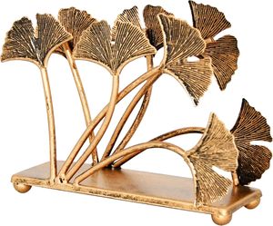 Porte-serviettes vertical en métal, feuille de Ginkgo Biloba décorative, distributeur de serviettes en papier, support de table pour cocktails, organiseur de salle à manger - Product Image 6