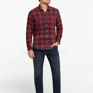 Camisa de Franela a Cuadros para Hombre, Nueva, Elegante, de Manga Larga, con Botones en la Parte Delantera y Bolsillo en el Pecho, Ecológica y Transpirable, de Larga Duración y Gran Venta - Product Image 3