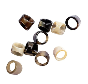 Bague en corne de buffle, d'âne ou de taureau naturelle, faite à la main, de qualité supérieure, respectueuse de l'environnement - Design moderne - Product Image 1
