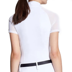2026 Competition Short Sleeves Equestrian Polo Shirts Base Layers Stretchy Women Horse Riding Show Shirts Luxury Modern Zipper - Product Image 5