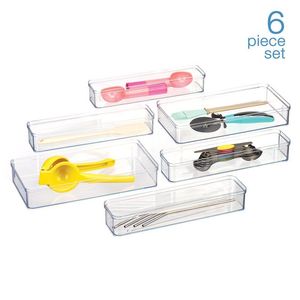 Set di 6 Organizzatori Trasparenti in Plastica per Cassetti, Regolabili per Armadio, Cucina, Camera da Letto - Product Image 3