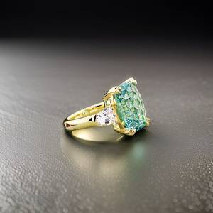 Bague en argent sterling 925 plaqué or 14 carats avec saphir blanc certifié IGI, bijoux faits à la main pour femmes, pour les occasions de fête - Product Image 4
