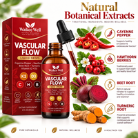 Gouttes Naturelles à Base de Plantes pour la Circulation Sanguine : Cayenne, Curcuma, Aubépine, Betterave, K2, D3 – Santé Cardiaque, Énergie, Métabolisme – Pour Adultes, Compatible Végétalien