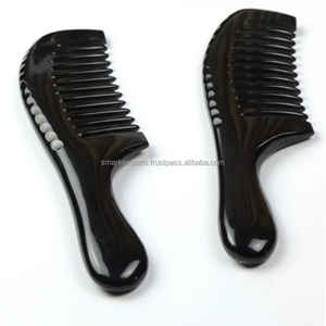 Peine de Cuerno de Búfalo Negro Natural, Dientes Finos, Hecho a Mano, Ecológico, Moderno, Duradero, para el Cuidado Personal en el Hogar, Regalo, Logotipo Personalizado, Color SMARK - Product Image 6