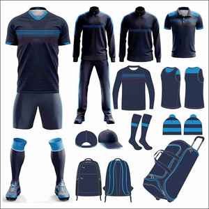 Ensemble de tenue de football rouge pour homme toutes saisons, anti-humidité, avec maillot, short, pantalon, chaussettes, casquette et sac à dos sublimés – Vêtements de sport - Product Image 3