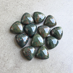Cabochon en hématite AAA+ taille trilobé, pierre précieuse calibrée à dos plat, pour la fabrication de bijoux - Product Image 4