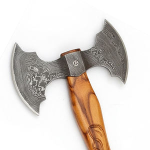 Damascus Steel Double Head <b>Axe</b> Handmade Pattern Steel Tool Designed For Utility <b>Camping</b> And Outdoor Lifestyle - Product Image 6