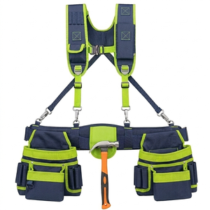 Heavy duty tool belts with suspenders carpenter tool belts <b>harness</b> padded shoulder straps tool vest belts for sale in low price - Product Image 4