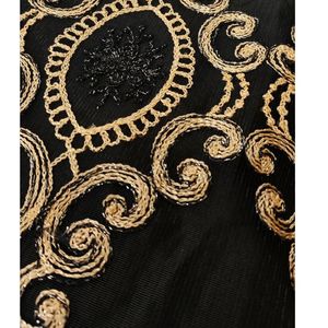 Vestido Abaya Maxi con Silueta en A, Patrón Geométrico y Dobladillo Bordado CP, Tendencias 2026, para la Noche, Transpirable, Elegante y Modesto - Product Image 5