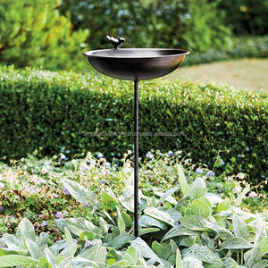 Bebedero para pájaros de metal de primera calidad, para jardín exterior, tazón de agua, hierro resistente al óxido, accesorio decorativo. - Product Image 3