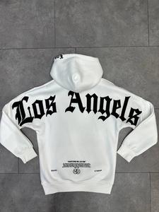 Sweat à capuche classique pour homme, style streetwear, avec logo incurvé Los Angeles et motif graphique Old English - Product Image 5