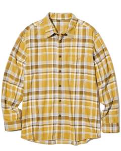 Chemise décontractée pour homme personnalisée, jaune moutarde à carreaux, coton et polyester, manches longues, boutonnée, motif à carreaux, douce et confortable à porter - Product Image 1