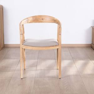 Juego de 2 sillas de comedor Vandana Urban Form de acacia con asientos de tela beige Vogue. - Product Image 5