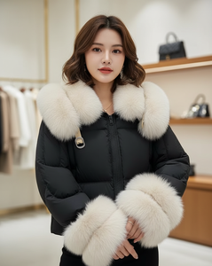 Chaqueta Acolchada con Capucha para Mujer, Nueva Colección de Invierno, Cinturón de Alta Calidad, Abrigo Envolvente, Blanco, 100% Algodón, Reversible - Product Image 5