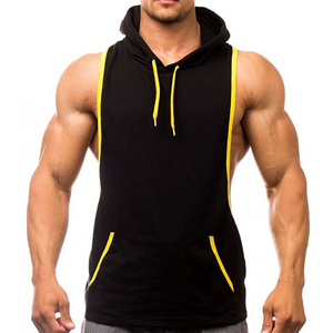 Fashion Men's Sleeveless <b>Hoodie</b> 100% Cotton Summer Lightweight Athletic Fit Gym <b>Workout</b> Training Running & Fitness <b>Hoodie</b> - Product Image 5