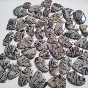 High quality wholesale Natural Hornblende Gemstone Cabochon Wholesale Black Hornblende Loose Stones for Jewelry Making MAHNAJGEM - Product Image 2