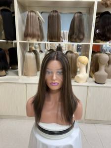 Vente en gros usine de cheveux humains vierges chinois HD pour perruques, longueurs variées, tailles de bonnets moyennes, petites et grandes, densité 150%, sans colle - Product Image 3